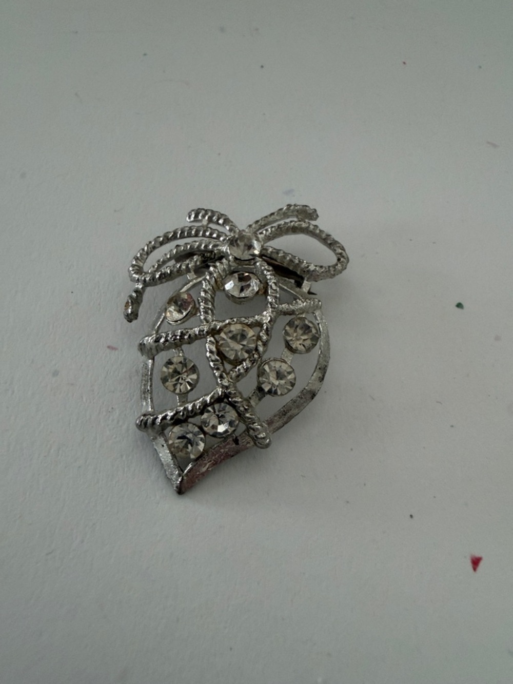 Silver Crystal With  Bow